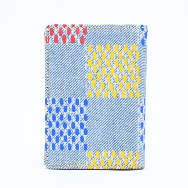 極美品 LOUIS VUITTON ルイヴィトン カードケース 2つ折り N00164 インディゴブルー イエロー ブルー オーガナイザードゥポッシュ 中古 4a008383