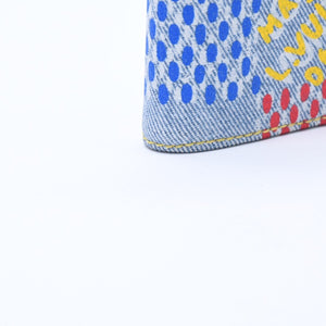 極美品 LOUIS VUITTON ルイヴィトン カードケース 2つ折り N00164 インディゴブルー イエロー ブルー オーガナイザードゥポッシュ 中古 4a008383