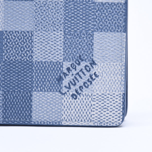 新品同様品 LOUIS VUITTON ルイヴィトン 財布 カードケース 2つ折り財布 M28591 インディゴブルー 中古 4a008396