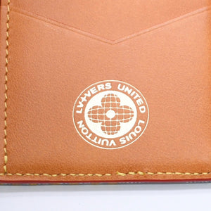 極美品 LOUIS VUITTON ルイヴィトン カードケース 2つ折り N00164 インディゴブルー イエロー ブルー オーガナイザードゥポッシュ 中古 4a008383