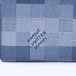新品同様品 LOUIS VUITTON ルイヴィトン 財布 カードケース 2つ折り財布 M28591 インディゴブルー 中古 4a008396