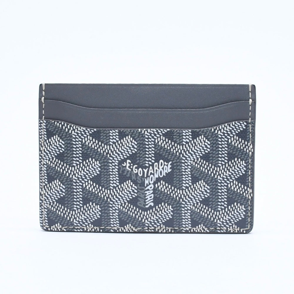 Very good condition GOYARD Saint Sulpice Herringbone Card Case STSULPPMLTY51CL51X Gray PVC Leather Used 4a008561