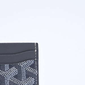 極美品 GOYARD ゴヤール サンシュルピス ヘリンボーン カードケース STSULPPMLTY51CL51X グレー PVC レザー 中古 4a008561