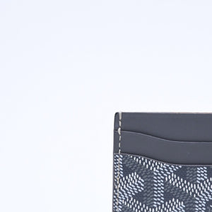 極美品 GOYARD ゴヤール サンシュルピス ヘリンボーン カードケース STSULPPMLTY51CL51X グレー PVC レザー 中古 4a008561