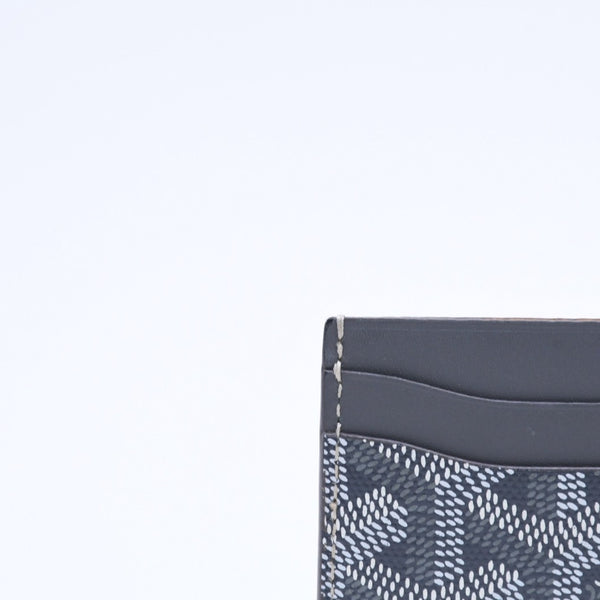 極美品 GOYARD ゴヤール サンシュルピス ヘリンボーン カードケース STSULPPMLTY51CL51X グレー PVC レザー 中古 4a008561