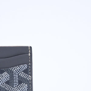 極美品 GOYARD ゴヤール サンシュルピス ヘリンボーン カードケース STSULPPMLTY51CL51X グレー PVC レザー 中古 4a008561