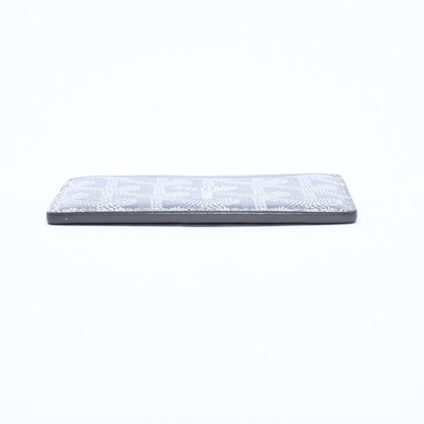 極美品 GOYARD ゴヤール サンシュルピス ヘリンボーン カードケース STSULPPMLTY51CL51X グレー PVC レザー 中古 4a008561