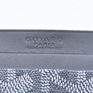 極美品 GOYARD ゴヤール サンシュルピス ヘリンボーン カードケース STSULPPMLTY51CL51X グレー PVC レザー 中古 4a008561