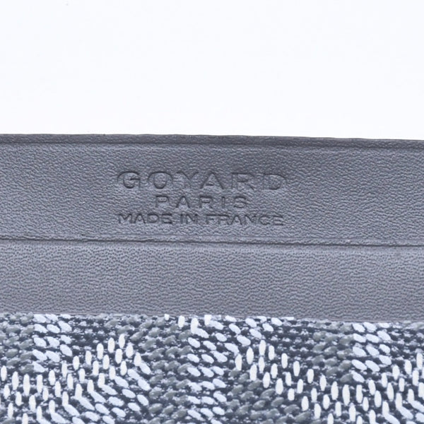 極美品 GOYARD ゴヤール サンシュルピス ヘリンボーン カードケース STSULPPMLTY51CL51X グレー PVC レザー 中古 4a008561