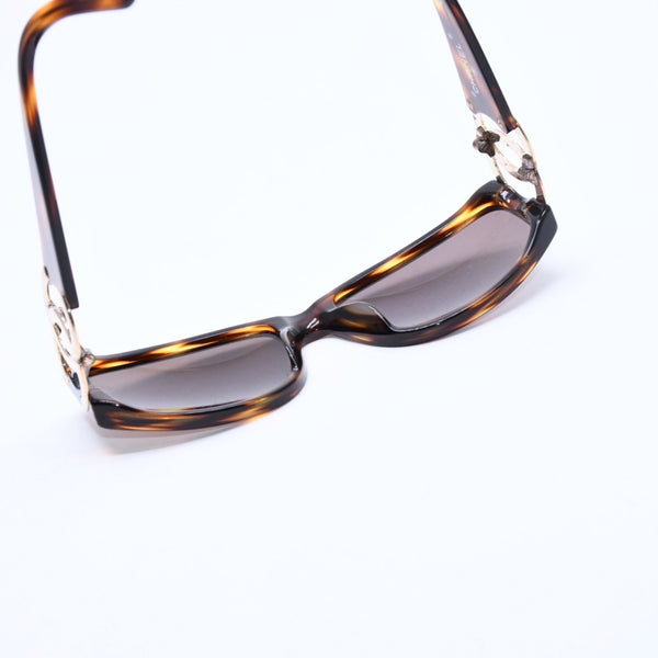 CHANEL シャネル サングラス ココマーク BR 02461 91235 イタリア製 アセテート メタル ブラウン ゴールド金具 美品 中古 4a008452