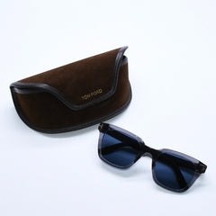 極美品 TOM FORD トムフォード サングラス 度あり TF1163-K アセテート メタル クリア ネイビー ゴールド金具 サイズ53◻︎22 145 中古 4a008451