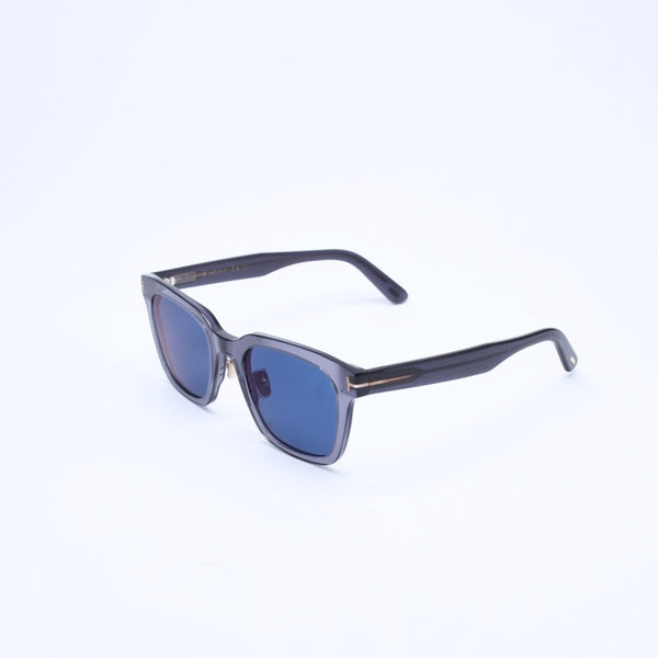 極美品 TOM FORD トムフォード サングラス 度あり TF1163-K アセテート メタル クリア ネイビー ゴールド金具 サイズ53◻︎22 145 中古 4a008451