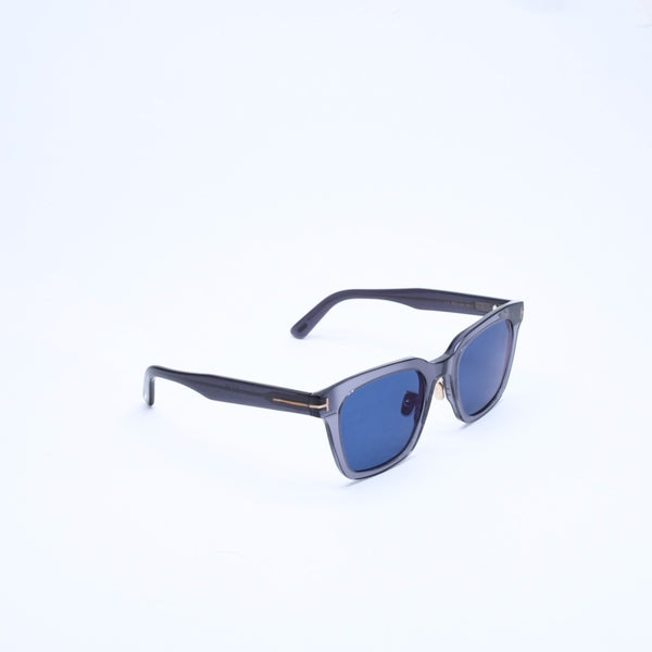 極美品 TOM FORD トムフォード サングラス 度あり TF1163-K アセテート メタル クリア ネイビー ゴールド金具 サイズ53◻︎22 145 中古 4a008451