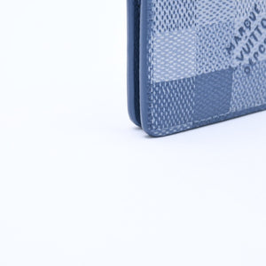 新品同様品 LOUIS VUITTON ルイヴィトン 財布 カードケース 2つ折り財布 M28591 インディゴブルー 中古 4a008396