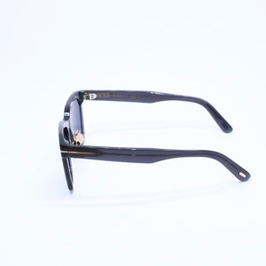 極美品 TOM FORD トムフォード サングラス 度あり TF1163-K アセテート メタル クリア ネイビー ゴールド金具 サイズ53◻︎22 145 中古 4a008451