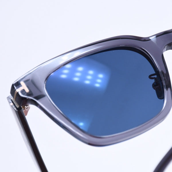 極美品 TOM FORD トムフォード サングラス 度あり TF1163-K アセテート メタル クリア ネイビー ゴールド金具 サイズ53◻︎22 145 中古 4a008451