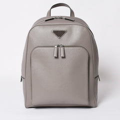 極美品 PRADA プラダ リュック リュックサック バッグ グレー グレージュ シルバー金具 2VZ102 中古 4a008399