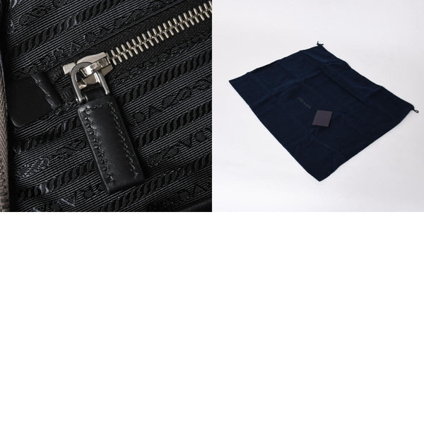 極美品 PRADA プラダ リュック リュックサック バッグ グレー グレージュ シルバー金具 2VZ102 中古 4a008399
