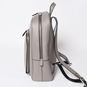 極美品 PRADA プラダ リュック リュックサック バッグ グレー グレージュ シルバー金具 2VZ102 中古 4a008399
