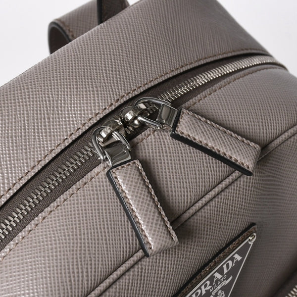 極美品 PRADA プラダ リュック リュックサック バッグ グレー グレージュ シルバー金具 2VZ102 中古 4a008399