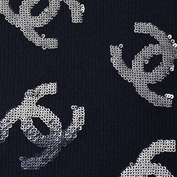 新品未使用 CHANEL シャネル タンクトップ P75627K10886 サイズ50 ココマーク スパンコール ボルドー ネイビー メンズ 中古 4a008658