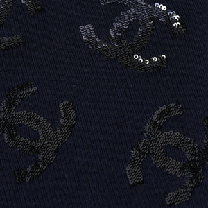 新品未使用 CHANEL シャネル タンクトップ P75627K10886 サイズ50 ココマーク スパンコール ボルドー ネイビー メンズ 中古 4a008658