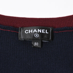 新品未使用 CHANEL シャネル タンクトップ P75627K10886 サイズ50 ココマーク スパンコール ボルドー ネイビー メンズ 中古 4a008658