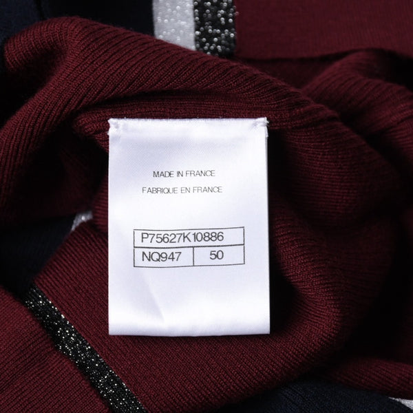 新品未使用 CHANEL シャネル タンクトップ P75627K10886 サイズ50 ココマーク スパンコール ボルドー ネイビー メンズ 中古 4a008658