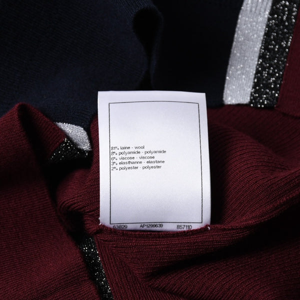 新品未使用 CHANEL シャネル タンクトップ P75627K10886 サイズ50 ココマーク スパンコール ボルドー ネイビー メンズ 中古 4a008658
