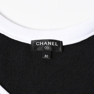 極美品 CHANEL シャネル タンクトップ ノースリーブ P70680V62077 サイズ50 ココマーク ブラック オレンジ ホワイト メンズ 中古 4a008645
