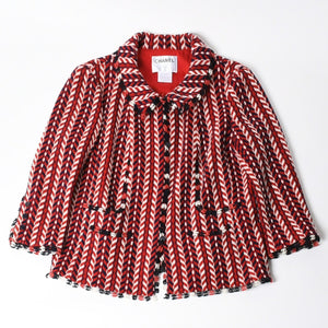 極美品 CHANEL シャネル ツイードジャケット P24616V15123 サイズ50 ココマーク メンズ レッド ネイビー ホワイト 中古 4a008714