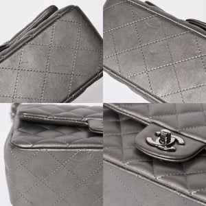 極美品 CHANEL シャネル マトラッセ 20 Sフラップ Sチェーンショルダーバッグ ランダム番台 ココマーク ラムスキン シルバー 中古 4a008590