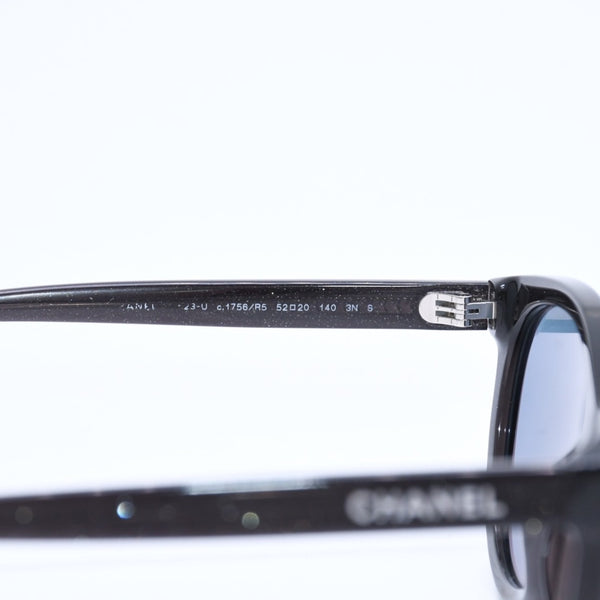 極美品 CHANEL シャネル サングラス アイウェア 0CH5523U サイズ52□20 140 ココマーク グリッター ブラック 中古 4a008413