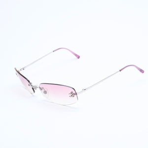 CHANEL シャネル リムレス サングラス アイウェア 4002 c.124/58 サイズ57□19 130 ココマーク ピンク 美品 中古 4a008582