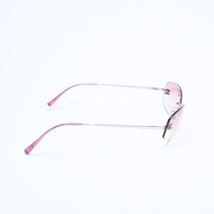 CHANEL シャネル リムレス サングラス アイウェア 4002 c.124/58 サイズ57□19 130 ココマーク ピンク 美品 中古 4a008582