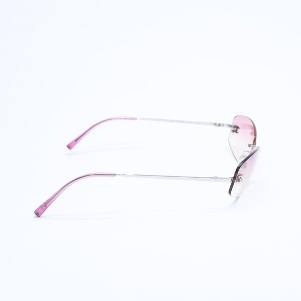 CHANEL シャネル リムレス サングラス アイウェア 4002 c.124/58 サイズ57□19 130 ココマーク ピンク 美品 中古 4a008582