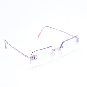極美品 CHANEL シャネル リムレス サングラス アイウェア 2047-B c.220 サイズ58□16 130 ココマーク ラインストーン ピンク 中古 4a008449