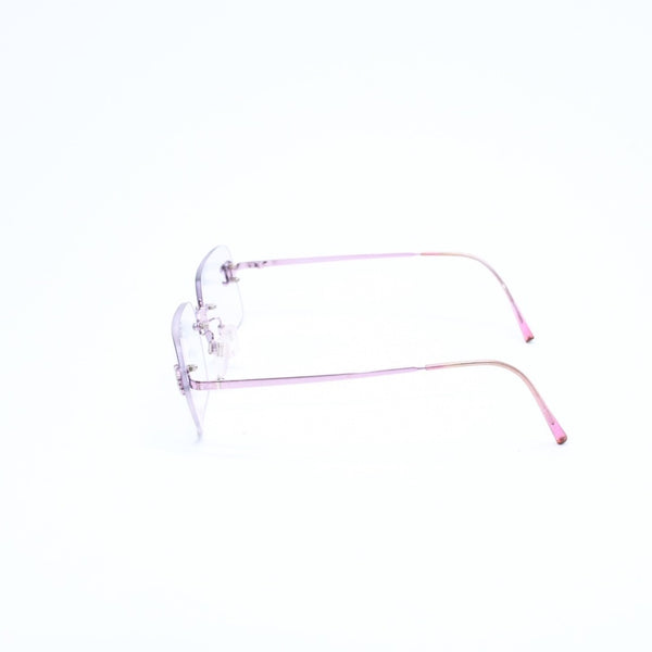 極美品 CHANEL シャネル リムレス サングラス アイウェア 2047-B c.220 サイズ58□16 130 ココマーク ラインストーン ピンク 中古 4a008449