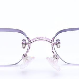 極美品 CHANEL シャネル リムレス サングラス アイウェア 2047-B c.220 サイズ58□16 130 ココマーク ラインストーン ピンク 中古 4a008449