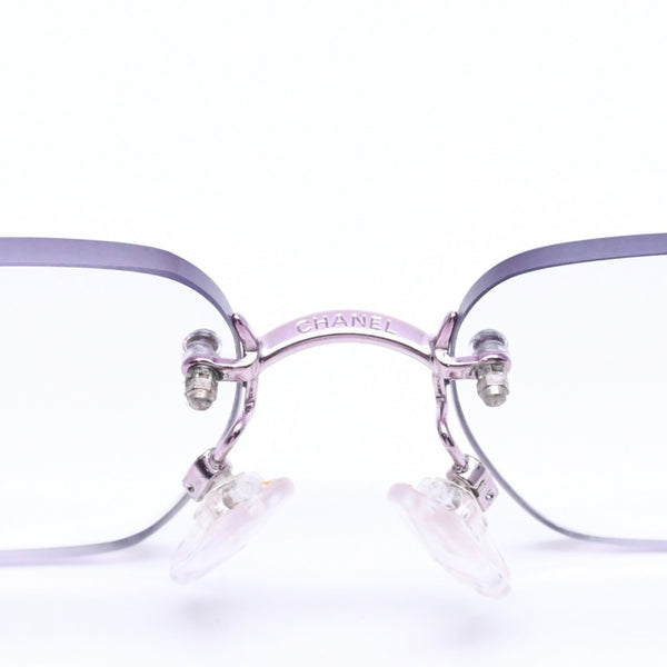 極美品 CHANEL シャネル リムレス サングラス アイウェア 2047-B c.220 サイズ58□16 130 ココマーク ラインストーン ピンク 中古 4a008449
