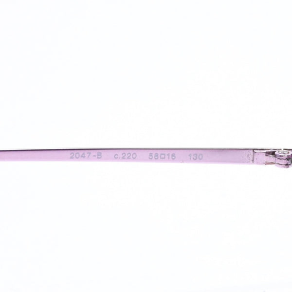 極美品 CHANEL シャネル リムレス サングラス アイウェア 2047-B c.220 サイズ58□16 130 ココマーク ラインストーン ピンク 中古 4a008449