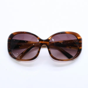 新品同様 PRADA プラダ サングラス SPR11N JAPAN製 プラスチック ブラウン ゴールド金具 中古 4a008517