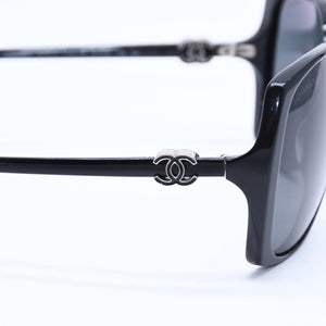 CHANEL シャネル サングラス アイウェア 5216-A c.501/3F サイズ61□16 135 ココマーク ブラック 美品 中古 4a008453