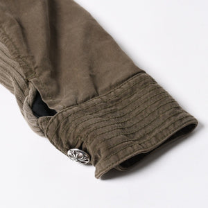 極美品 CHROME HEARTS クロムハーツ CHERRY BOMB チェリーボム ミリタリージャケット サイズXS クロスボール ピラミッド カーキ 中古 4a008424