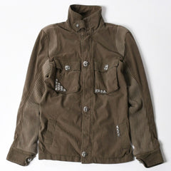 極美品 CHROME HEARTS クロムハーツ CHERRY BOMB チェリーボム ミリタリージャケット サイズXS クロスボール ピラミッド カーキ 中古 4a008424