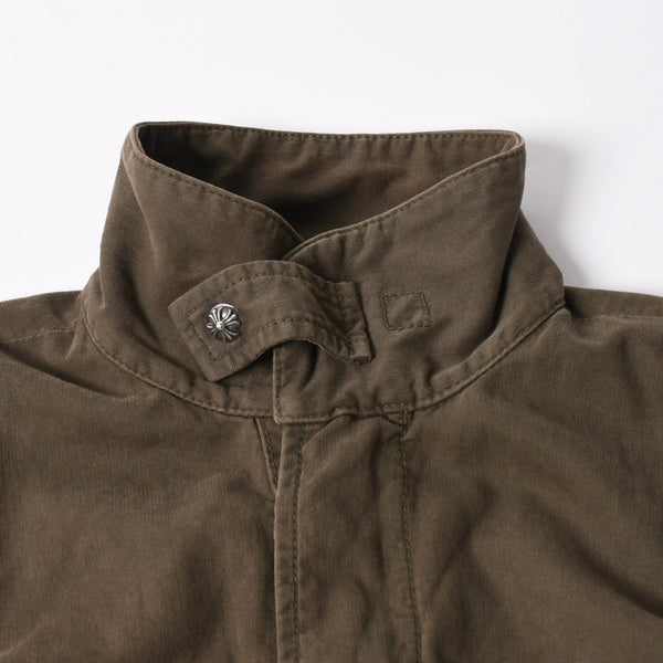 極美品 CHROME HEARTS クロムハーツ CHERRY BOMB チェリーボム ミリタリージャケット サイズXS クロスボール ピラミッド カーキ 中古 4a008424