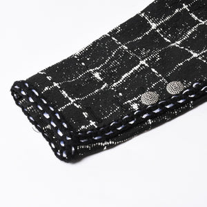 極美品 CHANEL シャネル ジャケット ノーカラージャケット ココマークボタン ブラック ホワイト P47857V34876 サイズ48 中古 4a008654
