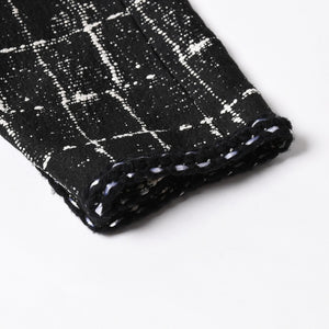 極美品 CHANEL シャネル ジャケット ノーカラージャケット ココマークボタン ブラック ホワイト P47857V34876 サイズ48 中古 4a008654