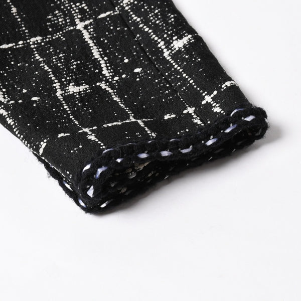 極美品 CHANEL シャネル ジャケット ノーカラージャケット ココマークボタン ブラック ホワイト P47857V34876 サイズ48 中古 4a008654