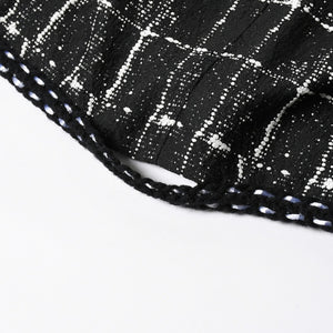 極美品 CHANEL シャネル ジャケット ノーカラージャケット ココマークボタン ブラック ホワイト P47857V34876 サイズ48 中古 4a008654